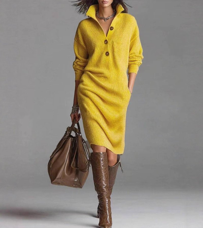 Damaris | Robe Tricotée Chaude, Élégante et Confortable